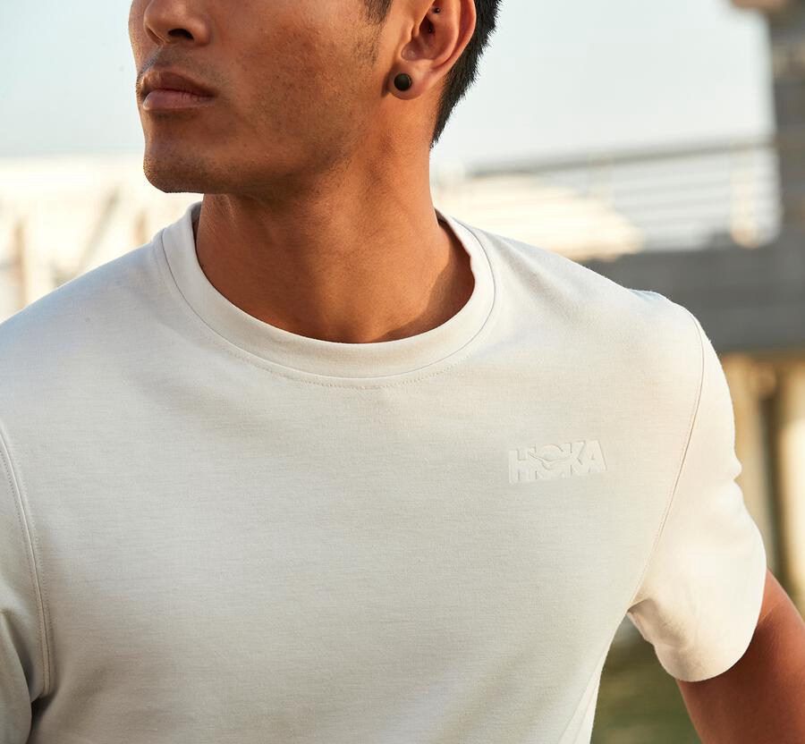 Hoka Australia One One Lifestyle - Mens Tee White - EQUYL-1685